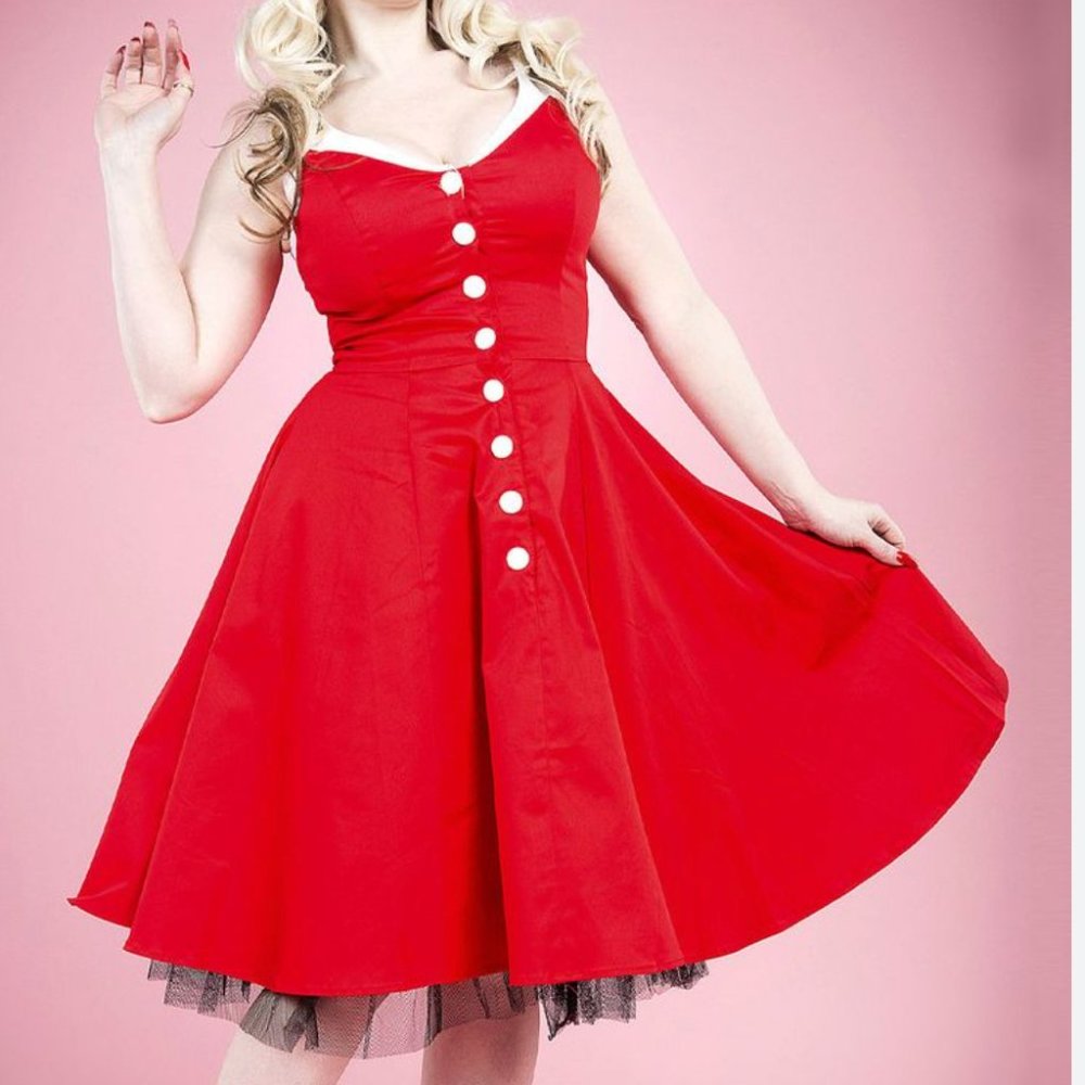 Pinup red and white dress